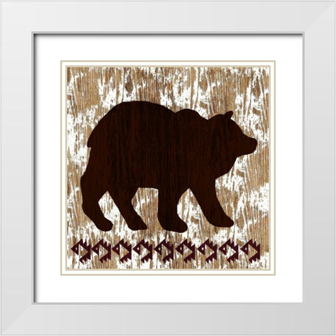 Wilderness Bear White Modern Wood Framed Art Print with Double Matting by Biscardi, Nicholas