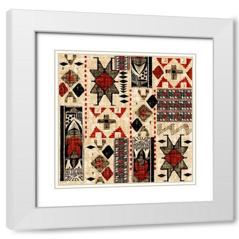 Southwest Textile I White Modern Wood Framed Art Print with Double Matting by Biscardi, Nicholas