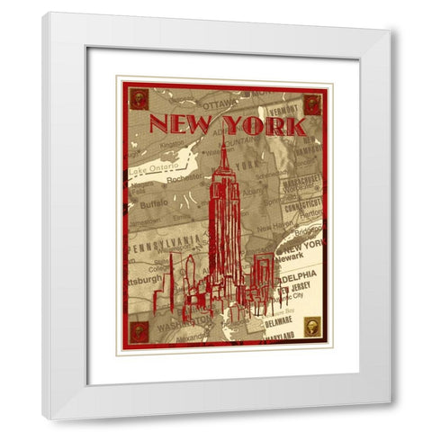 City Stops III White Modern Wood Framed Art Print with Double Matting by Biscardi, Nicholas