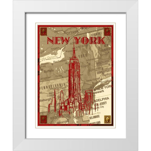 City Stops III White Modern Wood Framed Art Print with Double Matting by Biscardi, Nicholas