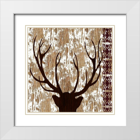 Wilderness Deer White Modern Wood Framed Art Print with Double Matting by Biscardi, Nicholas