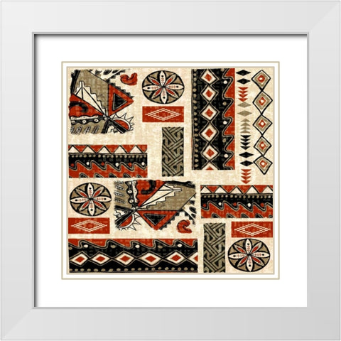 Southwest Textile II White Modern Wood Framed Art Print with Double Matting by Biscardi, Nicholas