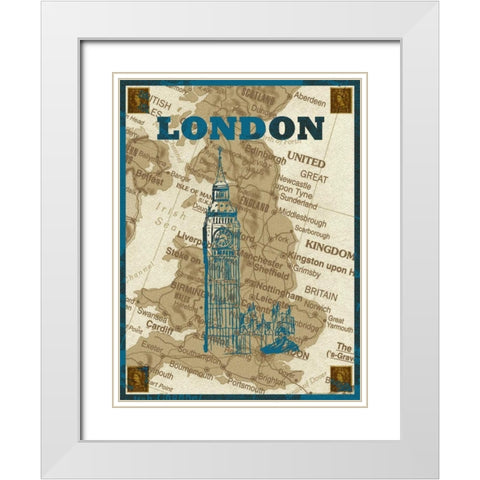 City Stops II White Modern Wood Framed Art Print with Double Matting by Biscardi, Nicholas