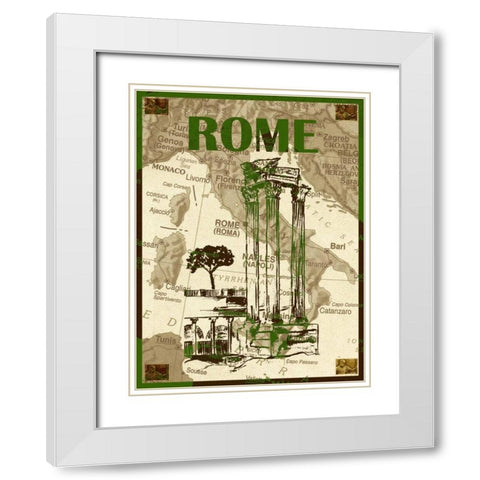 City Stops IV White Modern Wood Framed Art Print with Double Matting by Biscardi, Nicholas