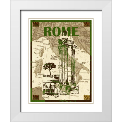 City Stops IV White Modern Wood Framed Art Print with Double Matting by Biscardi, Nicholas