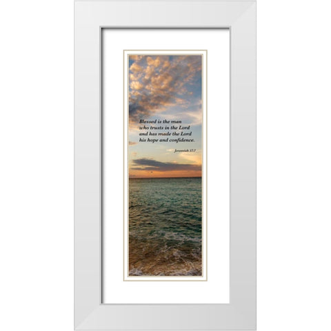 Blessed is the Man White Modern Wood Framed Art Print with Double Matting by Bryant, Susan