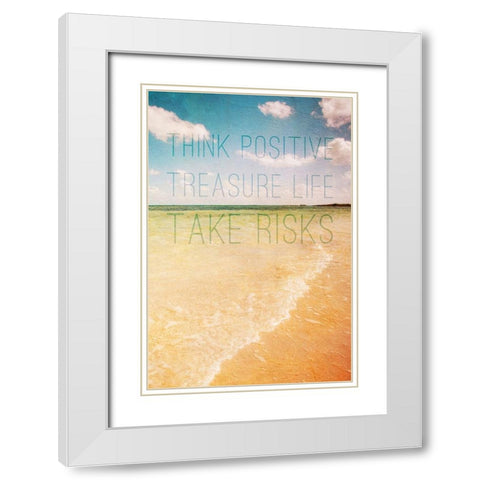 Think Positive White Modern Wood Framed Art Print with Double Matting by Bryant, Susan