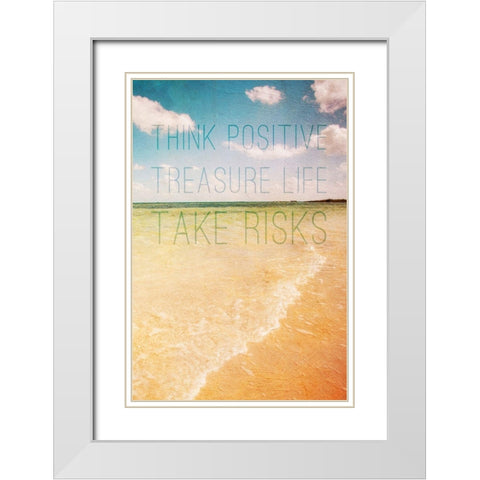 Think Positive White Modern Wood Framed Art Print with Double Matting by Bryant, Susan