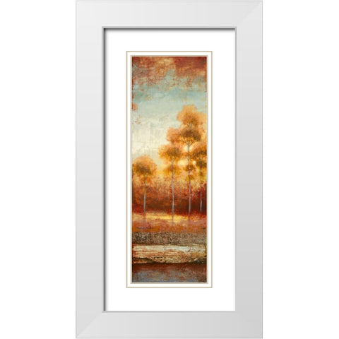 Glowing Red Trees II White Modern Wood Framed Art Print with Double Matting by Marcon, Michael