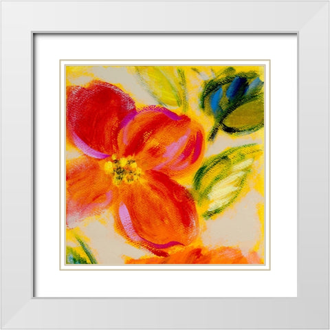 Spring Is Calling Square I White Modern Wood Framed Art Print with Double Matting by Loreth, Lanie