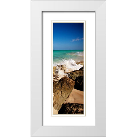 Rising Tide Panel I White Modern Wood Framed Art Print with Double Matting by Bryant, Susan