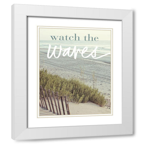 Watch the Waves White Modern Wood Framed Art Print with Double Matting by Mansfield, Kathy