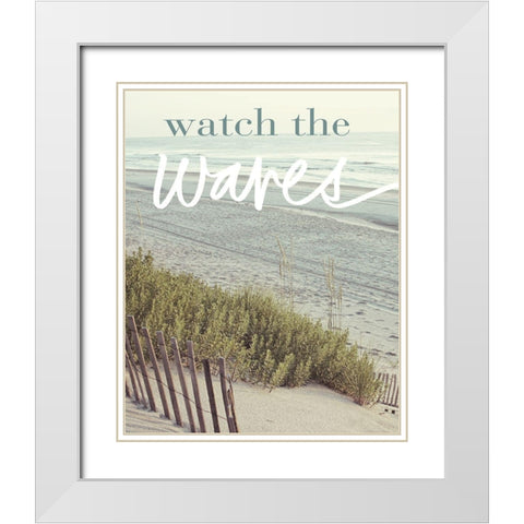 Watch the Waves White Modern Wood Framed Art Print with Double Matting by Mansfield, Kathy