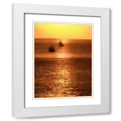 Sailboat at Sunset I White Modern Wood Framed Art Print with Double Matting by Mansfield, Kathy