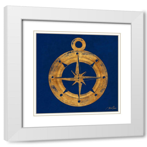 Golden Compass White Modern Wood Framed Art Print with Double Matting by Ritter, Gina