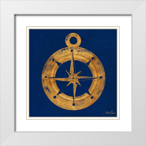 Golden Compass White Modern Wood Framed Art Print with Double Matting by Ritter, Gina