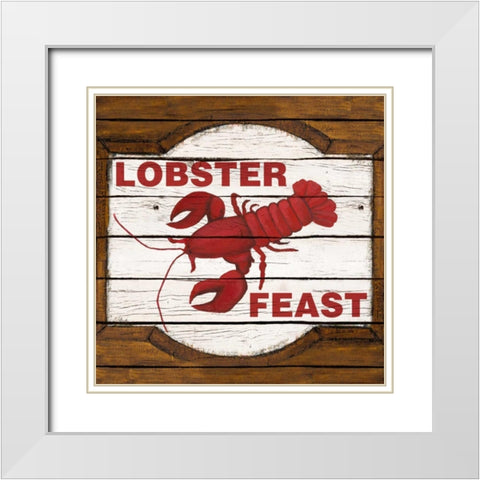 Lobster Feast White Modern Wood Framed Art Print with Double Matting by Ritter, Gina