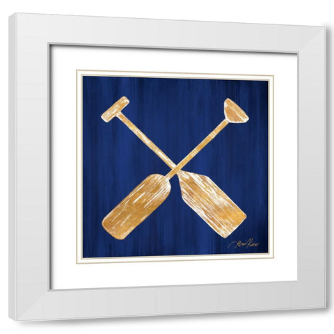 Golden Paddles White Modern Wood Framed Art Print with Double Matting by Ritter, Gina