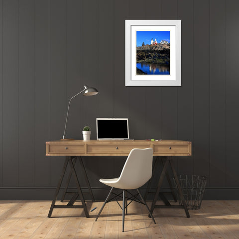 Pemaquid Point II White Modern Wood Framed Art Print with Double Matting by Veilleux, Jason