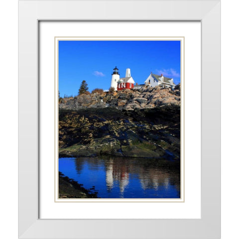 Pemaquid Point II White Modern Wood Framed Art Print with Double Matting by Veilleux, Jason