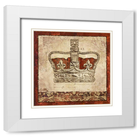 Crowns I White Modern Wood Framed Art Print with Double Matting by Medley, Elizabeth