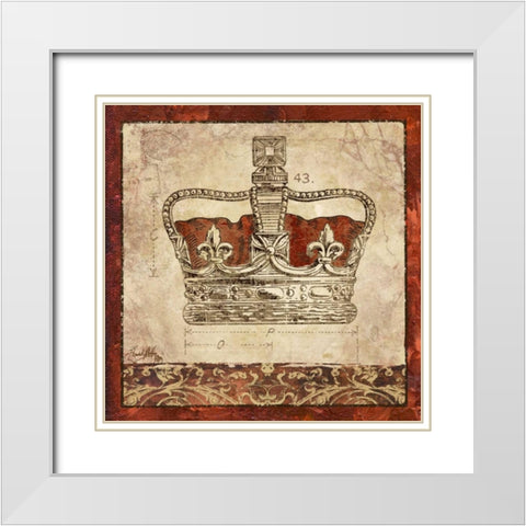 Crowns I White Modern Wood Framed Art Print with Double Matting by Medley, Elizabeth