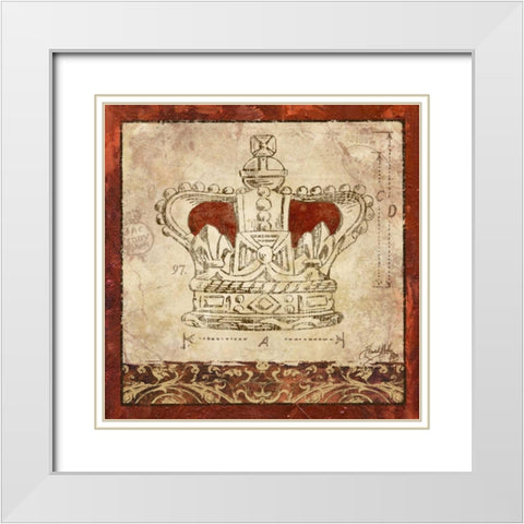 Crowns II White Modern Wood Framed Art Print with Double Matting by Medley, Elizabeth