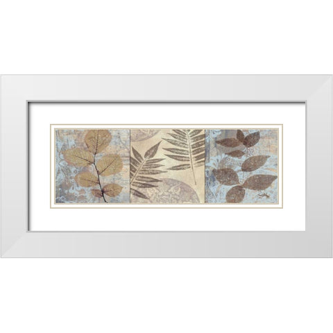 Leaves and Rosettes I White Modern Wood Framed Art Print with Double Matting by Medley, Elizabeth