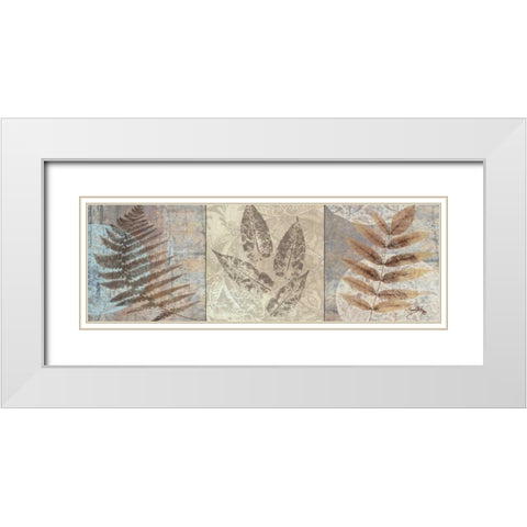 Leaves and Rosettes II White Modern Wood Framed Art Print with Double Matting by Medley, Elizabeth