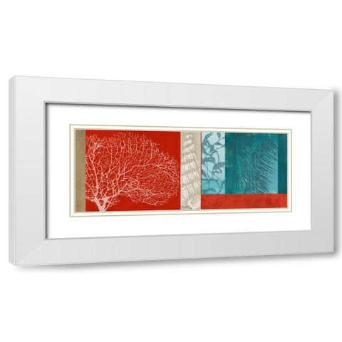 Nautical Finds I White Modern Wood Framed Art Print with Double Matting by Medley, Elizabeth