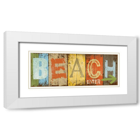 Beach White Modern Wood Framed Art Print with Double Matting by Medley, Elizabeth