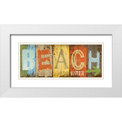 Beach White Modern Wood Framed Art Print with Double Matting by Medley, Elizabeth