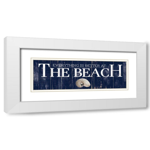 The Beach White Modern Wood Framed Art Print with Double Matting by Medley, Elizabeth