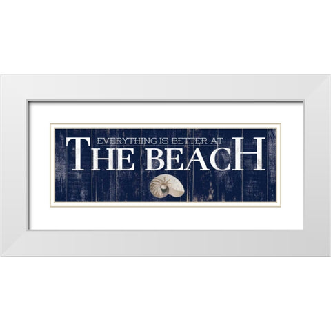 The Beach White Modern Wood Framed Art Print with Double Matting by Medley, Elizabeth