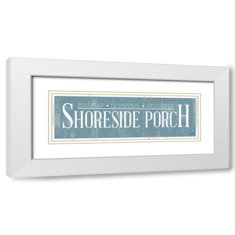 Shoreside Porch White Modern Wood Framed Art Print with Double Matting by Medley, Elizabeth