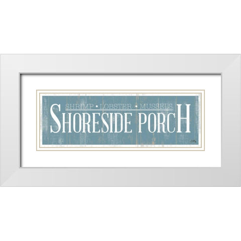 Shoreside Porch White Modern Wood Framed Art Print with Double Matting by Medley, Elizabeth