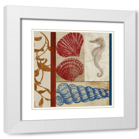 Nautical Surroundings Squares II White Modern Wood Framed Art Print with Double Matting by Medley, Elizabeth