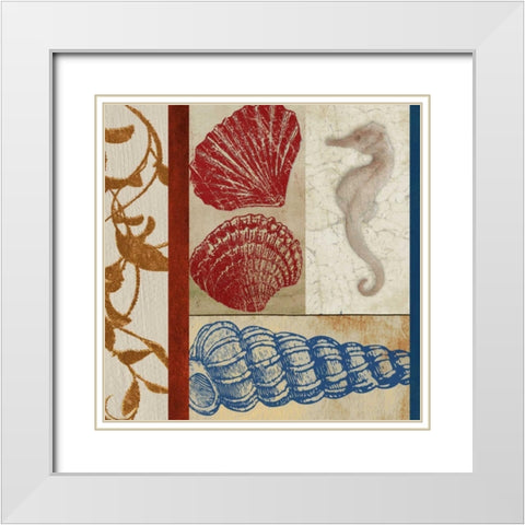 Nautical Surroundings Squares II White Modern Wood Framed Art Print with Double Matting by Medley, Elizabeth