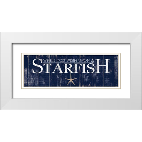 Starfish White Modern Wood Framed Art Print with Double Matting by Medley, Elizabeth