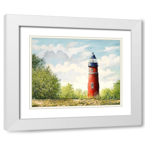 Lighthouse II White Modern Wood Framed Art Print with Double Matting by Nawrocke, Bruce
