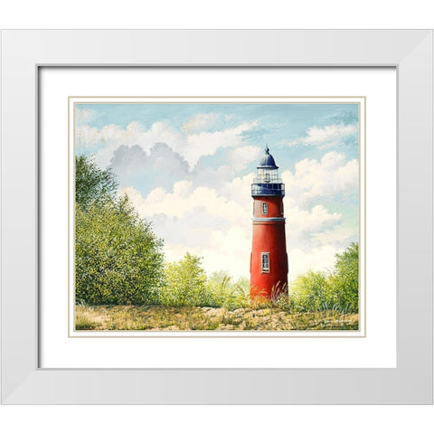 Lighthouse II White Modern Wood Framed Art Print with Double Matting by Nawrocke, Bruce