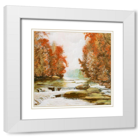 Autumn at Firemens Park White Modern Wood Framed Art Print with Double Matting by Nawrocke, Bruce