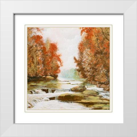 Autumn at Firemens Park White Modern Wood Framed Art Print with Double Matting by Nawrocke, Bruce