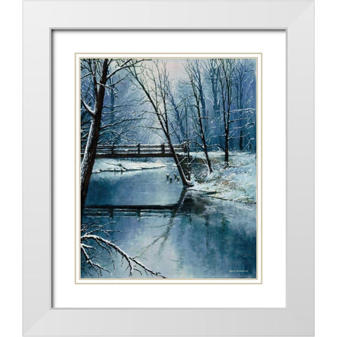 First Snow White Modern Wood Framed Art Print with Double Matting by Nawrocke, Bruce