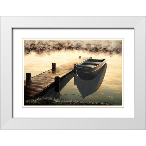 Quiet Morning White Modern Wood Framed Art Print with Double Matting by Nawrocke, Bruce
