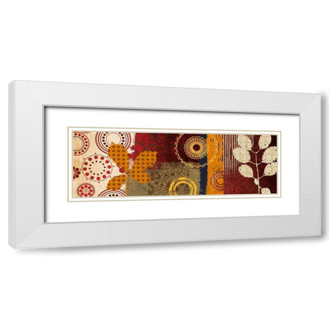 Fall Leaf Panel I White Modern Wood Framed Art Print with Double Matting by Marcon, Michael
