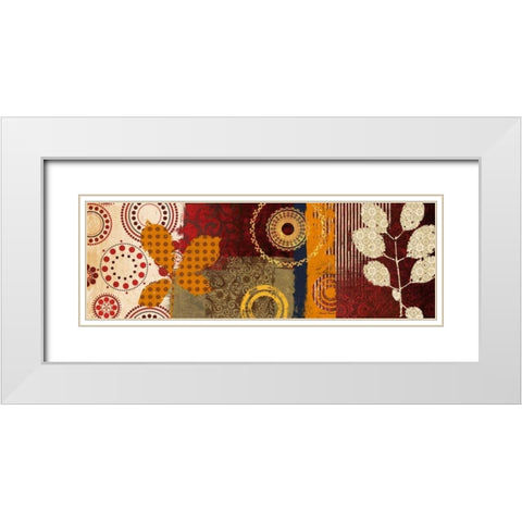 Fall Leaf Panel I White Modern Wood Framed Art Print with Double Matting by Marcon, Michael