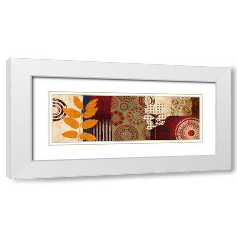 Fall Leaf Panel II White Modern Wood Framed Art Print with Double Matting by Marcon, Michael