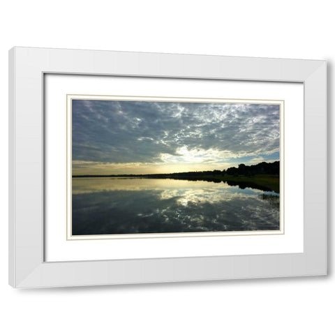 Reflections of the Sky White Modern Wood Framed Art Print with Double Matting by Peck, Gail