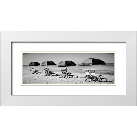 Beach Reunion White Modern Wood Framed Art Print with Double Matting by Peck, Gail